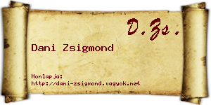 Dani Zsigmond névjegykártya